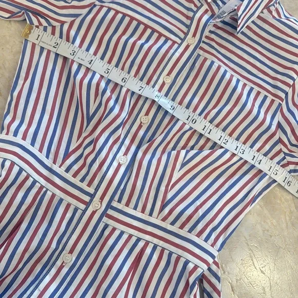 J. Crew NWT Shirt Dress Red White Blue Cotton Stripe Dress 0 - Picture 4 of 8